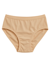Mid Waist Hipster Panty With Outer Elastic- Beige